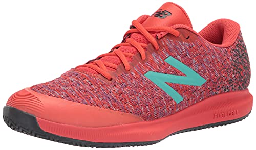 New Balance 996 V4 Clay Court, Zapatos de Tenis Hombre, Ghost Pepper Black-Picea, 44 EU