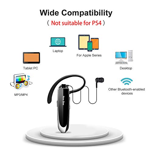 New Bee Manos Libres Auricular Bluetooth Auricular inalámbrico Bluetooth Mano Libre con tecnología de Captura de Voz Clara Auricular Bluetooth para iPhone Samsung Huawei Sony, etc (Negro)