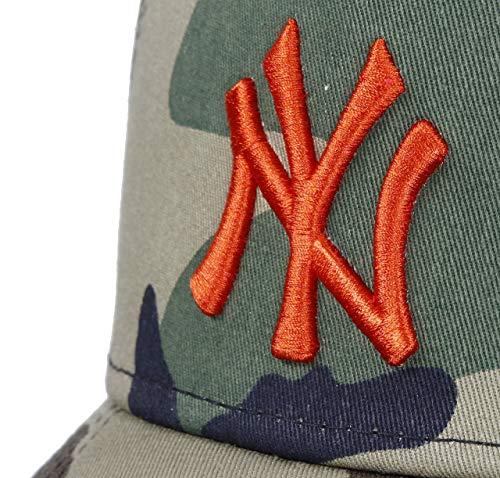 New Era York Yankees 9forty A Frame Adjustable Cap Distressed Woodland Camo/Orange - One-Size