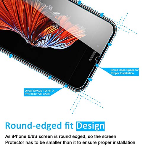 NEW'C 2 Unidades, Protector de Pantalla para iPhone 6 y iPhone 6S, Antiarañazos, Antihuellas, Sin Burbujas, Dureza 9H, 0.33 mm Ultra Transparente, Vidrio Templado Ultra Resistente