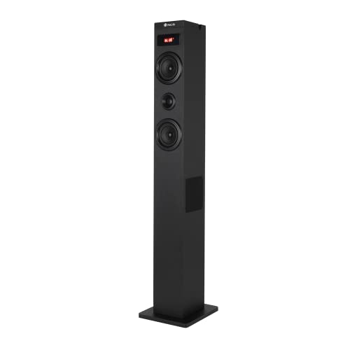 NGS Sky Charm 2.1- Torre de Sonido Bluetooth 80W con Entrada Óptica, USB, Radio FM y AUX IN