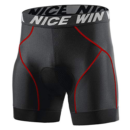 NICEWIN Ropa Interior de Ciclismo para Hombre Pantalones Cortos de compresión Acolchados en 3D MTB Bicicleta Bicicleta Motocicleta