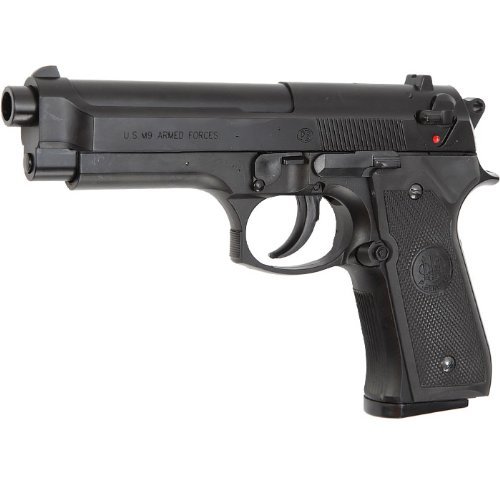 NICK and BEN Softair M9 World Defender < 0.5 Joule Pistola Airsoft, Unisex Adulto, Negro, Talla única