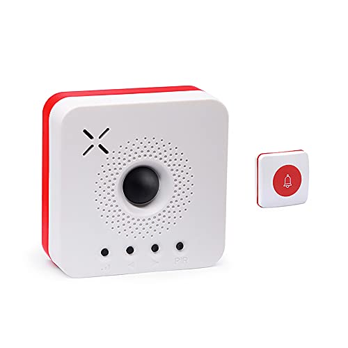 NICLVY Avisador Puerta Tienda Con Detector De Movimiento Timbre Inalámbrico Exterior Impermeable Ring Doorbell Bateria Cargada Pulsador Estanco,Caja de Voz Para Teleasistencia Conecta Con tu Bebe