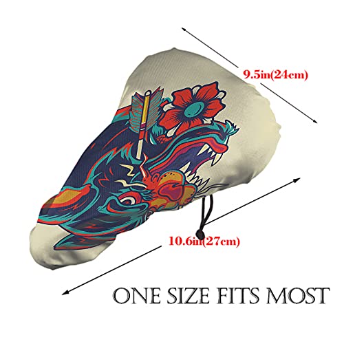 Nicokee Panther Head - Funda para asiento de bicicleta, diseño de flecha, tatuaje, flor de tigre