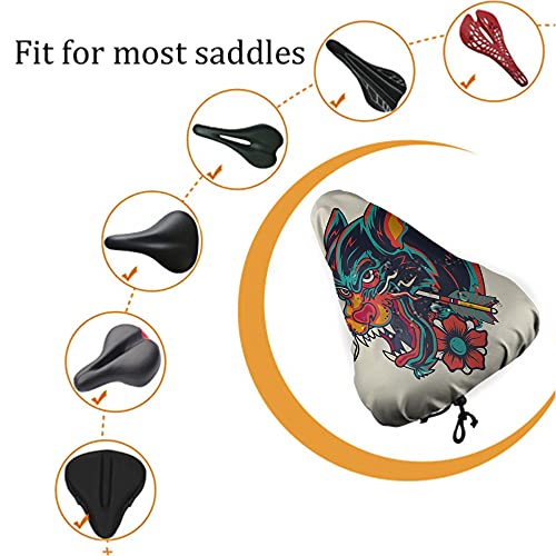 Nicokee Panther Head - Funda para asiento de bicicleta, diseño de flecha, tatuaje, flor de tigre
