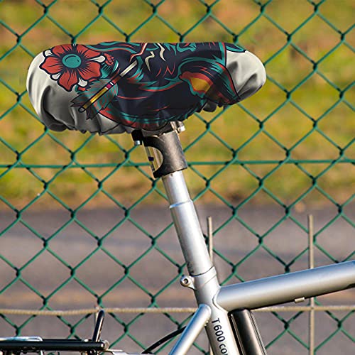 Nicokee Panther Head - Funda para asiento de bicicleta, diseño de flecha, tatuaje, flor de tigre