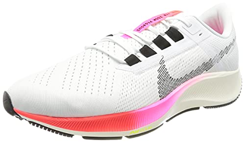 Nike Air Zoom Pegasus 38 T, Zapatillas para Correr Hombre, White/Black-Football Grey-Pink, 45 EU