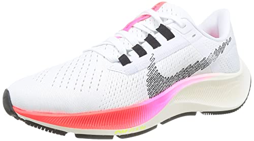 Nike Air Zoom Pegasus 38 T, Zapatillas para Correr Mujer, White/Black-Football Grey-Pink, 38.5 EU