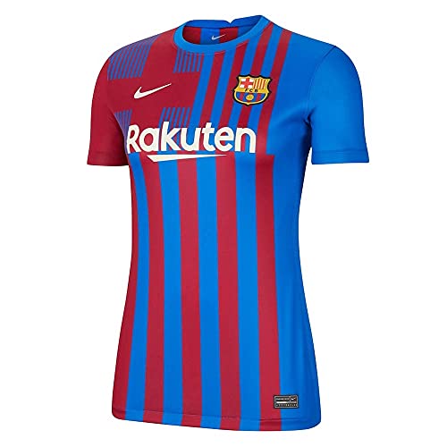 Nike - Barcelona FC Temporada 2021/22 Camiseta Primera Equipación Equipación de Juego, L, Mujer