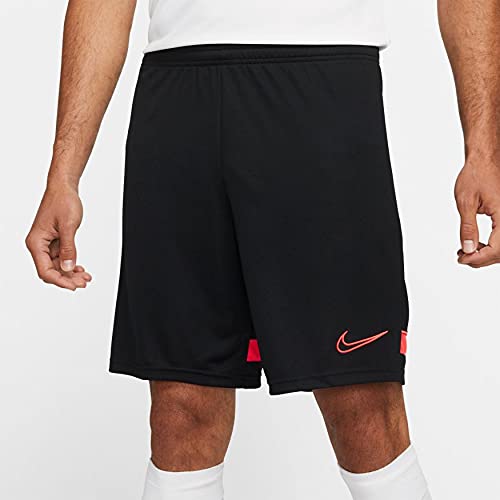 NIKE Dri-fit Academy Pantalones Cortos, Hombre, Negro/Bright Crimson/Bright Crimson, Large