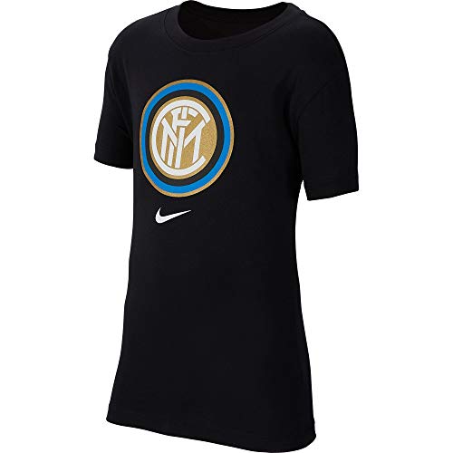NIKE Inter B NK tee Evergreen Crest T-Shirt, Niños, Black, S