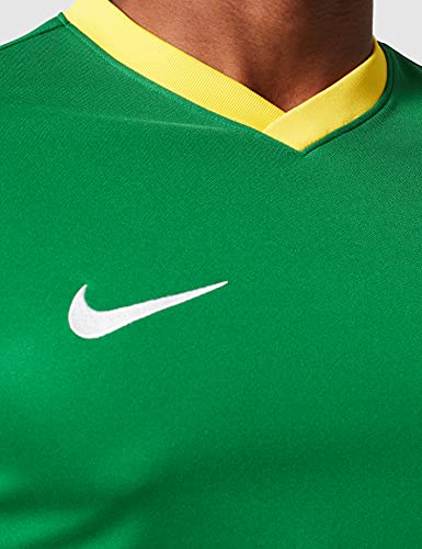 NIKE, Park Derby III, Jersey De Manga Corta, Pine Green/Tour Amarillo/Tour Amarillo/Blanco, S, Hombre