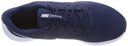Nike Revolution 5, Zapatillas Hombre, Midnight Navy/White/Dark Obsidian, 44 EU