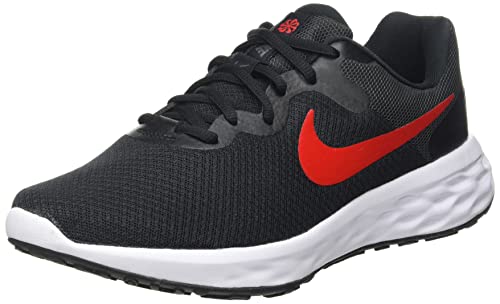 Nike Revolution 6, Road Running Shoe Hombre, Black/University Red-Anthracite, 44 EU