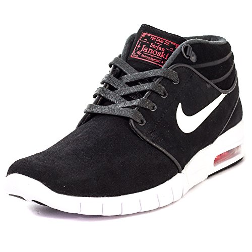 Nike Stefan Janoski MAX Mid L, Zapatillas de Skateboarding Hombre, Negro/Blanco/Rojo (Black/White-University Red), 38.5