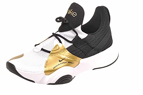 Nike Superrep Groove, Zapatillas para Correr Mujer, White Black Mtlc Gold Coin Bla, 37.5 EU