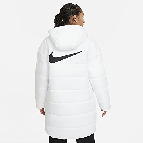 NIKE W NSW TF RPL Classic HD Parka Jacket, Women's, White/Black/Black, L