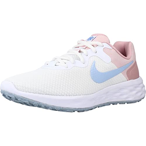 Nike W Revolution 6 NN, Zapatillas para Correr Mujer, White Hydrogen Blue Pink Glaze Polar, 39 EU