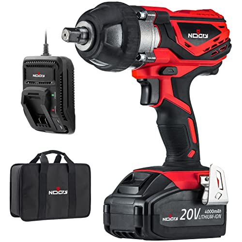 NoCry Kit de llave de impacto inalámbrica de 20 V – 300 pies lb (400 N.m) torque, 1/2 pulgada de detención, 2700 Max IPM, 2200 RPM máximo