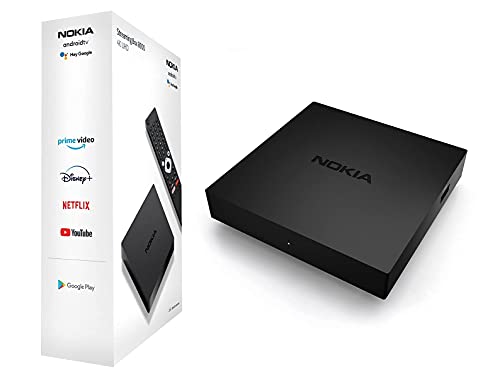 Nokia TV Box Android 4k uhd, Netflix, Amazon Prime, Disney+, asistente de google, smart tv box con Android 10 y Chromecast integrado, WiFi, HDMI, incluye mando a distancia Bluetooth