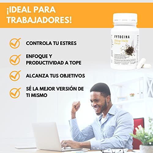 Nootrópico Natural Perfecta para Mejorar la Concentración y la Memoria con Rhodiola Rosea, Proteínas de Cáñamo, Magnesio y Vitaminas, sin Cafeína | 60 Capsulas Vegetarianos