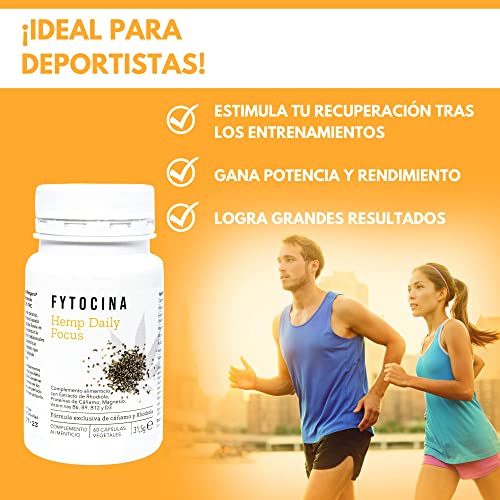 Nootrópico Natural Perfecta para Mejorar la Concentración y la Memoria con Rhodiola Rosea, Proteínas de Cáñamo, Magnesio y Vitaminas, sin Cafeína | 60 Capsulas Vegetarianos