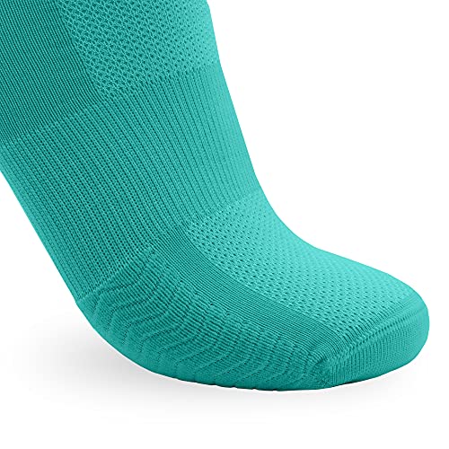 NORTEI Calcetines Turquesa para Ciclismo, MTB y Running de Caña Alta para Hombre y Mujer – Infinity Turquoise (L (43-45))