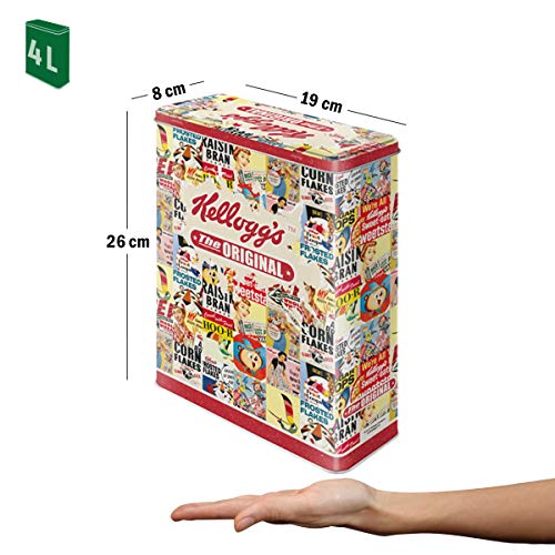 Nostalgic-Art Caja de Almacenamiento Retro XL Kellogg's – Collage – Idea de Regalo para Cocina, Lata Grande de Cereales, Diseño Vintage, 4 l