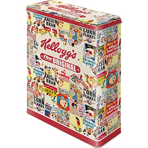 Nostalgic-Art Caja de Almacenamiento Retro XL Kellogg's – Collage – Idea de Regalo para Cocina, Lata Grande de Cereales, Diseño Vintage, 4 l