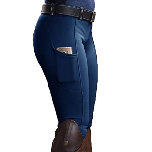 Nother Pantalones de Montar Active para Mujer con Bolsillos Cómodo Pantalones de Trekking Pantalones de Equitación al Aire Libre (Azul, 2XL)