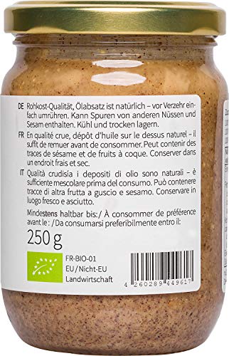 nu3 - Puré de avellanas Bio | 250g en tarro de vidrio | Mantequilla de calidad sin sal, azúcar o aceite adicionales | Delicioso sabor de nueces naturales | Certificado de agricultura controlada