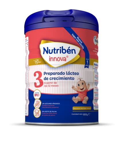 Nutribén Innova 3 - Leche en polvo de crecimiento para bebés con cuchara incluida, a partir de 12 meses, 1 unidad 800 g