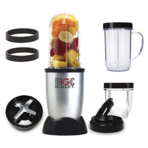 NutriBullet MBR1128 - Batidora de Vaso, Compacta de Alta Velocidad, para Smoothies de Frutas y Verduras, Plástico Libre BPA, 200 W, con Recetario en Español, Apto Lavavajillas, Gris