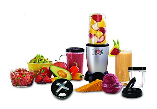 NutriBullet MBR1128 - Batidora de Vaso, Compacta de Alta Velocidad, para Smoothies de Frutas y Verduras, Plástico Libre BPA, 200 W, con Recetario en Español, Apto Lavavajillas, Gris