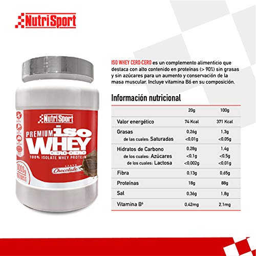 NutriSport - Iso Whey 0.0 Premium, 1Kg, Sabor Chocolate