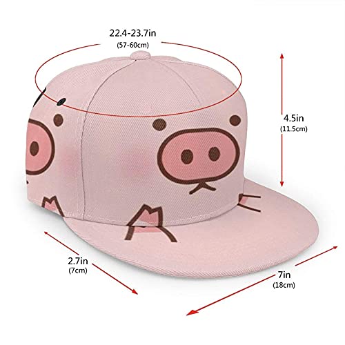 Oaieltj Gorra de béisbol unisex para mujer, hombre, niña, ajustable, 3D, con impresión plana, Bill, Cerdito lindo dibujo de dibujos animados rosa, Talla única