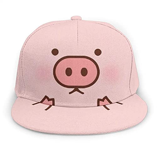 Oaieltj Gorra de béisbol unisex para mujer, hombre, niña, ajustable, 3D, con impresión plana, Bill, Cerdito lindo dibujo de dibujos animados rosa, Talla única