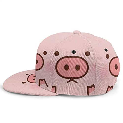 Oaieltj Gorra de béisbol unisex para mujer, hombre, niña, ajustable, 3D, con impresión plana, Bill, Cerdito lindo dibujo de dibujos animados rosa, Talla única