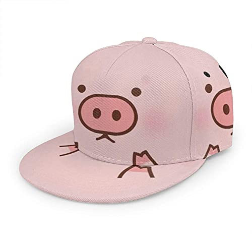 Oaieltj Gorra de béisbol unisex para mujer, hombre, niña, ajustable, 3D, con impresión plana, Bill, Cerdito lindo dibujo de dibujos animados rosa, Talla única