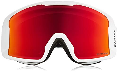 Oakley Line Miner - Gafas de Nieve, Color Blanco Mate, tamaño Mediano, Lentes de iridio Prizm