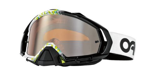 Oakley Mayhem MX Factory Fade Gafas (Marco Blanco/Lentes de iridio), Color Negro