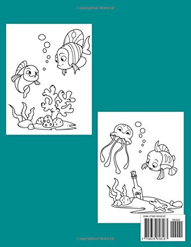 Ocean: Aquatic and Underwater Animals Coloring Book for Kids Ages 4-8, Filled with Cute Ocean Animals and Fantastic Sea Creatures (Fish and Sea Creatures coloring book)