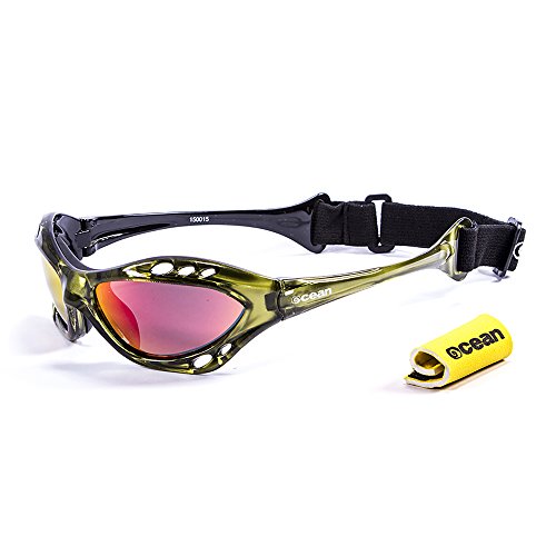 Ocean Sunglasses Cumbuco - Gafas de Sol polarizadas - Montura : Verde Transparente - Lentes : Amarillo Espejo (15001.5)