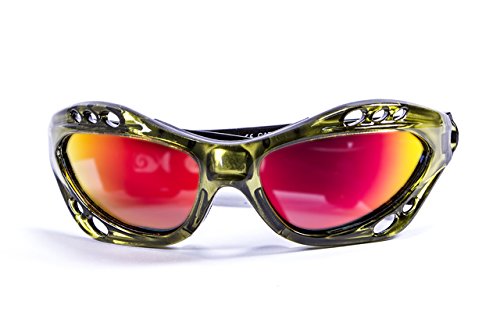 Ocean Sunglasses Cumbuco - Gafas de Sol polarizadas - Montura : Verde Transparente - Lentes : Amarillo Espejo (15001.5)