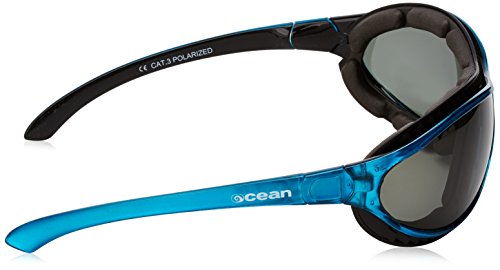 Ocean Sunglasses Tierra de Fuego - Gafas de Sol polarizadas - Montura : Azul Transparente - Lentes : Ahumadas (12200.6)