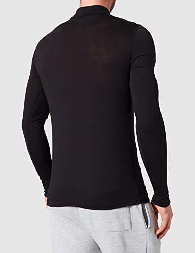 Odlo Bl Top Turtle Neck L/S Half Zip Natural 100% Merino Warm Camiseta Interior, Hombre, Camiseta, 110802, Negro, XX-Large