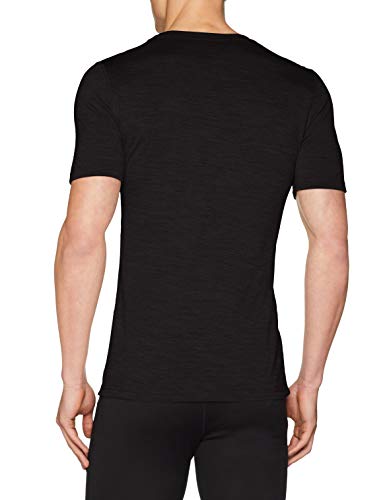 Odlo Camiseta Interior para Hombre Bl Top Crew Neck S/S Natural 100% Merino Warm, Hombre, Camiseta, 110822, Negro, Small