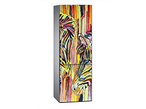 Oedim Vinilo para Frigorífico Zebras 185x60cm | Adhesivo Resistente y Económico | Pegatina Adhesiva Decorativa de Diseño Elegante