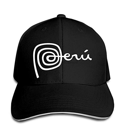 OEWFM Gorra de béisbol Negra con Visera Estampada entrepiso Perú Gorras de béisbol para Hombres Camisetas Sombreros Snapback Sombreros para Damas Llegan a la Cima Regalo